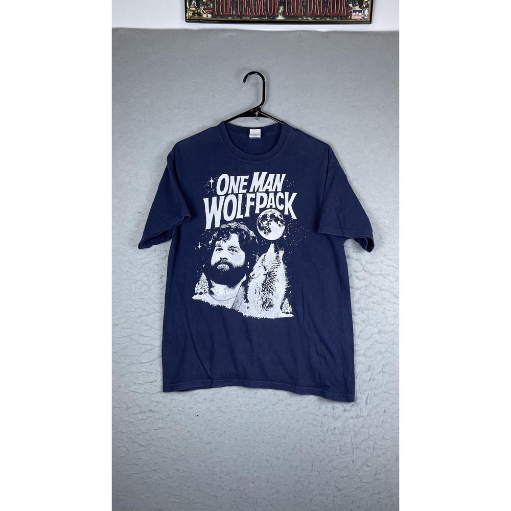 M&O Knits Shirt Mens Medium Blue One Man‎ Wolfpack Movie Graphic Tee T-Shirt